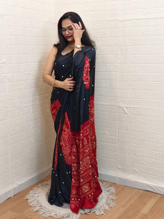 Semi Modal Silk With Mirrors MH01 : BLACK
