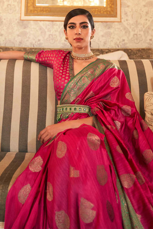 Cherry Pink Kota Silk Saree