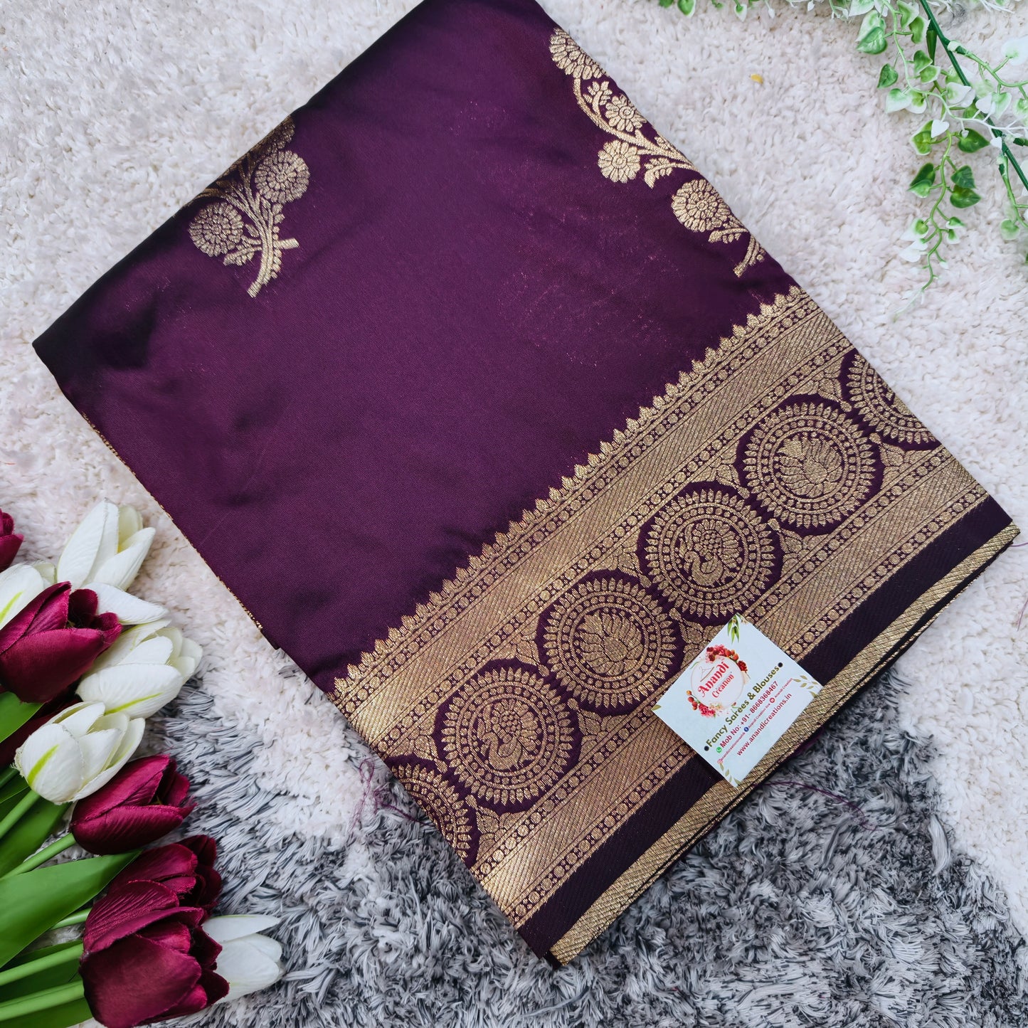 Semi Paithani flower