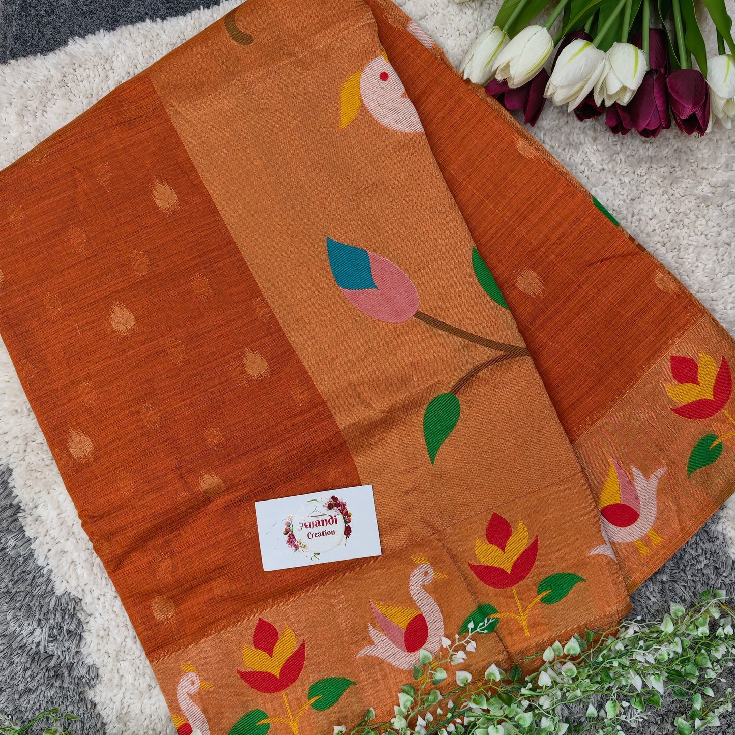 Munga Swan Saree AP04 - Rust