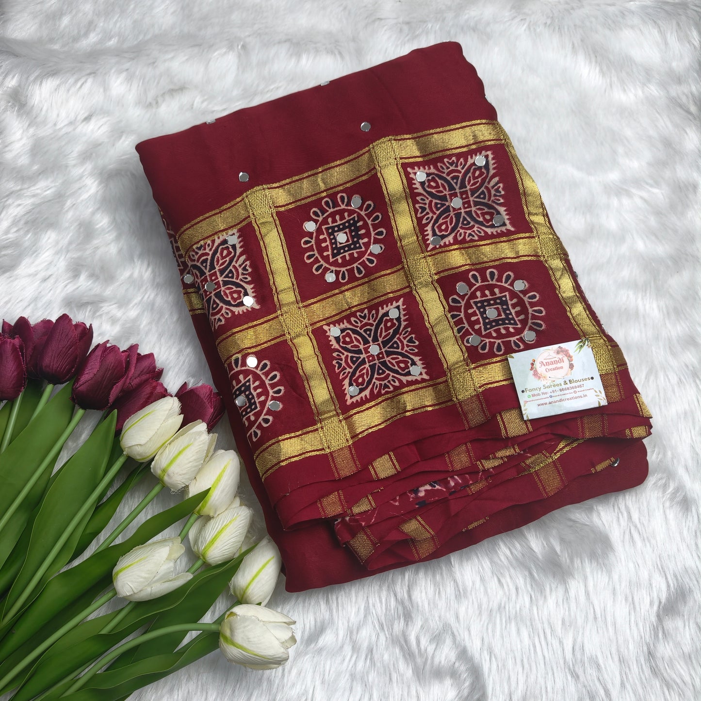 Pure Gajji Silk Saree : Mirror