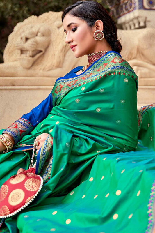 Shamrock Green South Silk Saree