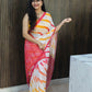 Leheriya Saree : White