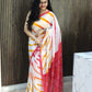 Leheriya Saree : White