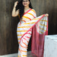 Leheriya Saree : White