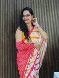 Leheriya Saree : White