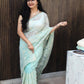 Manjiree Chikankari saree: Light Sky