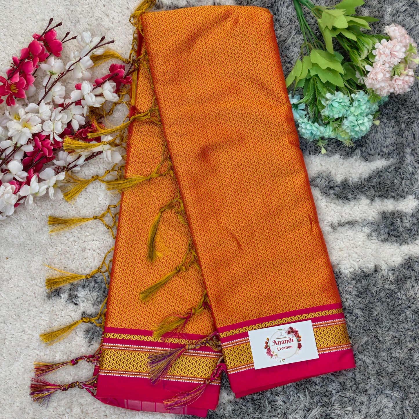 Khanachi Saree SD05 : Orange