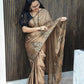 Golden Floral Saree