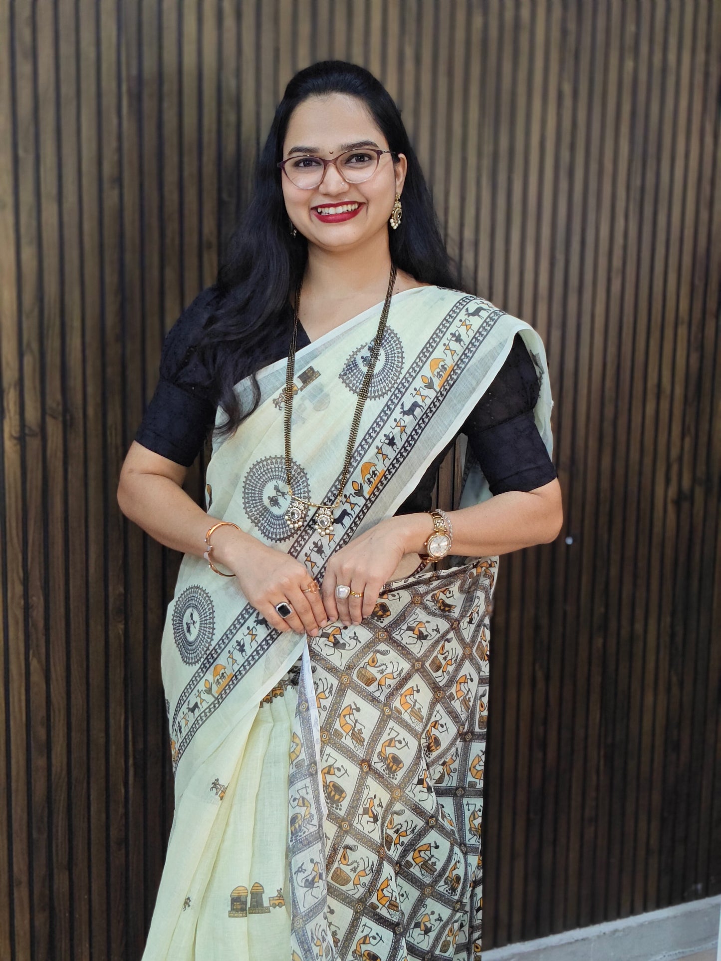 Warali Print saree   : VS07