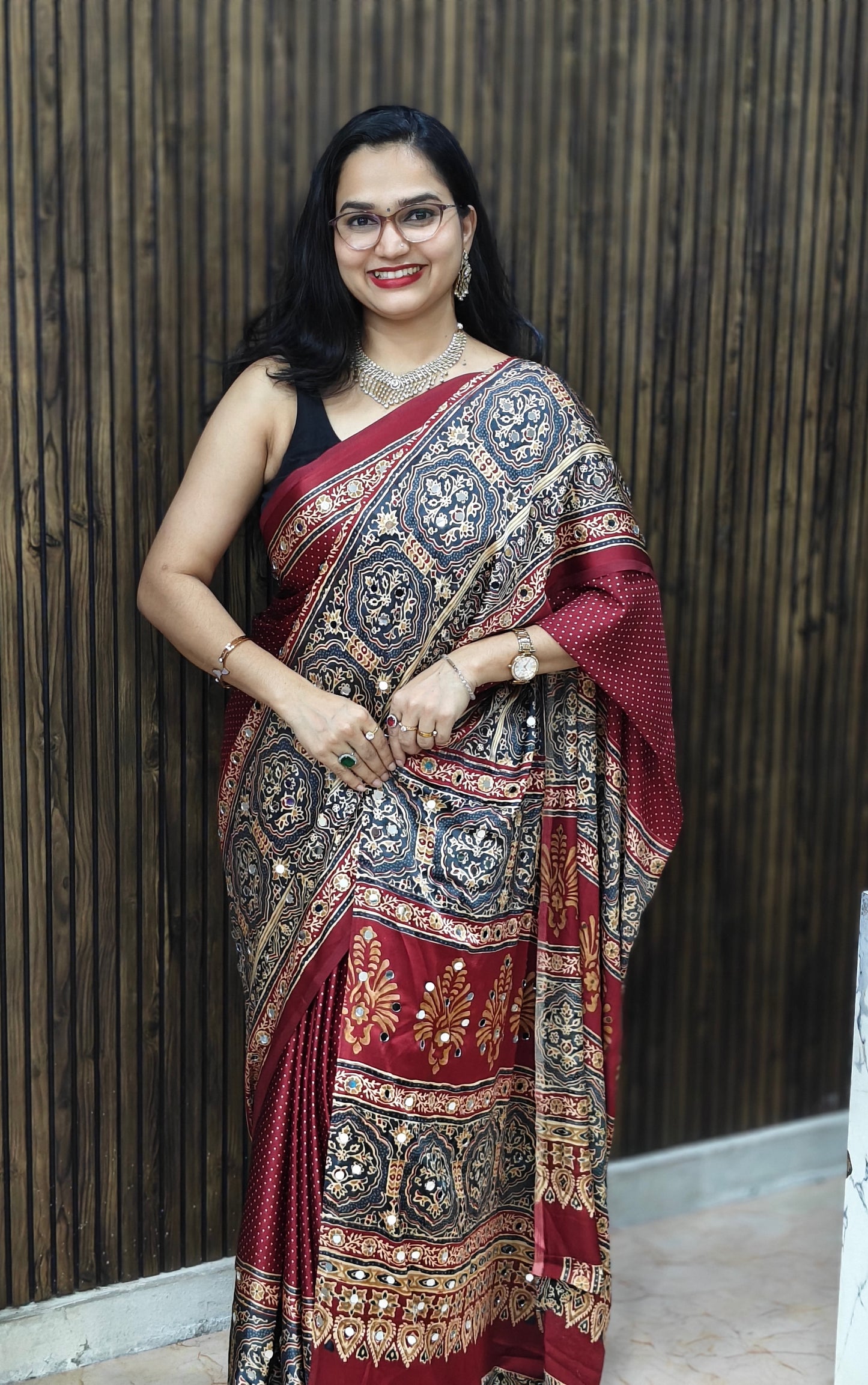 Semi Modal Silk With Mirrors MH06 : Ajarak Blue