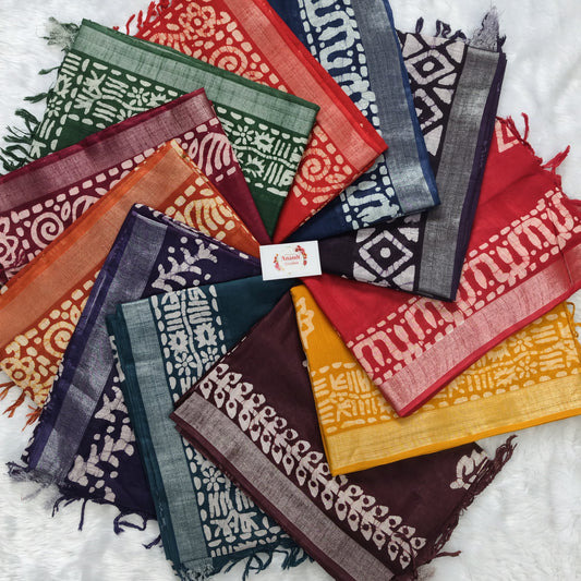 Wax batik Cotton Saree SD06