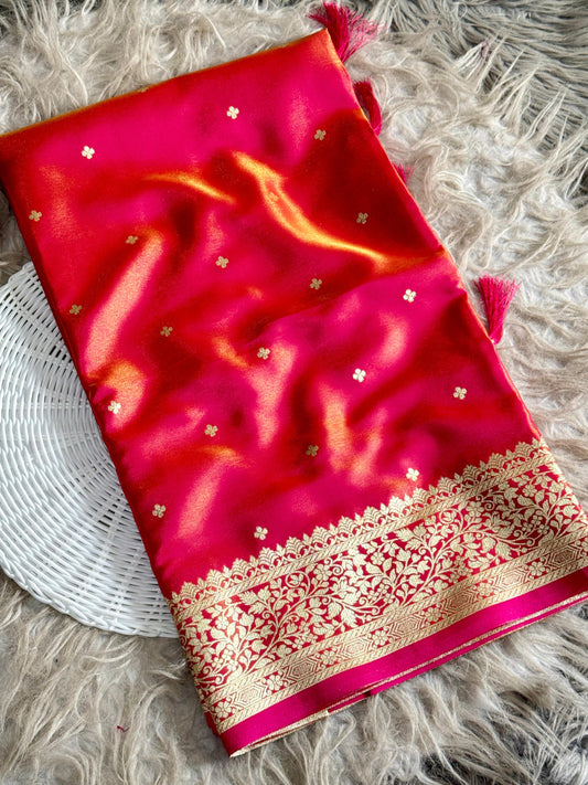 Glass Satin Saree : AK01