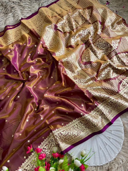 Glass Satin Saree : AK04