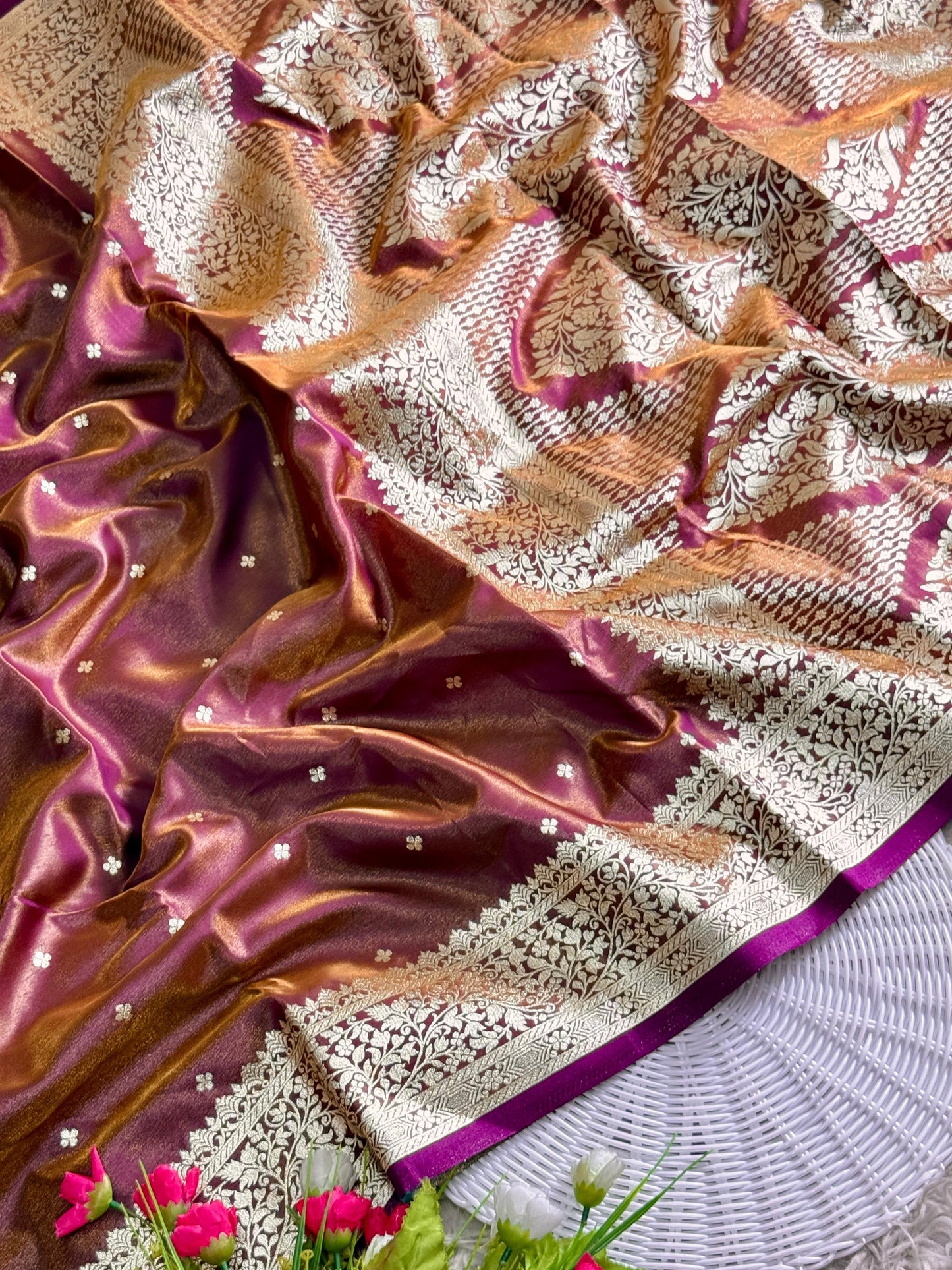 Glass Satin Saree : AK04