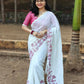 Gulabrekha White Saree AS08