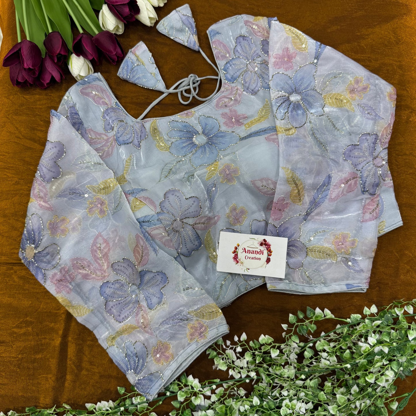Organza Pipework Blouses : JB11