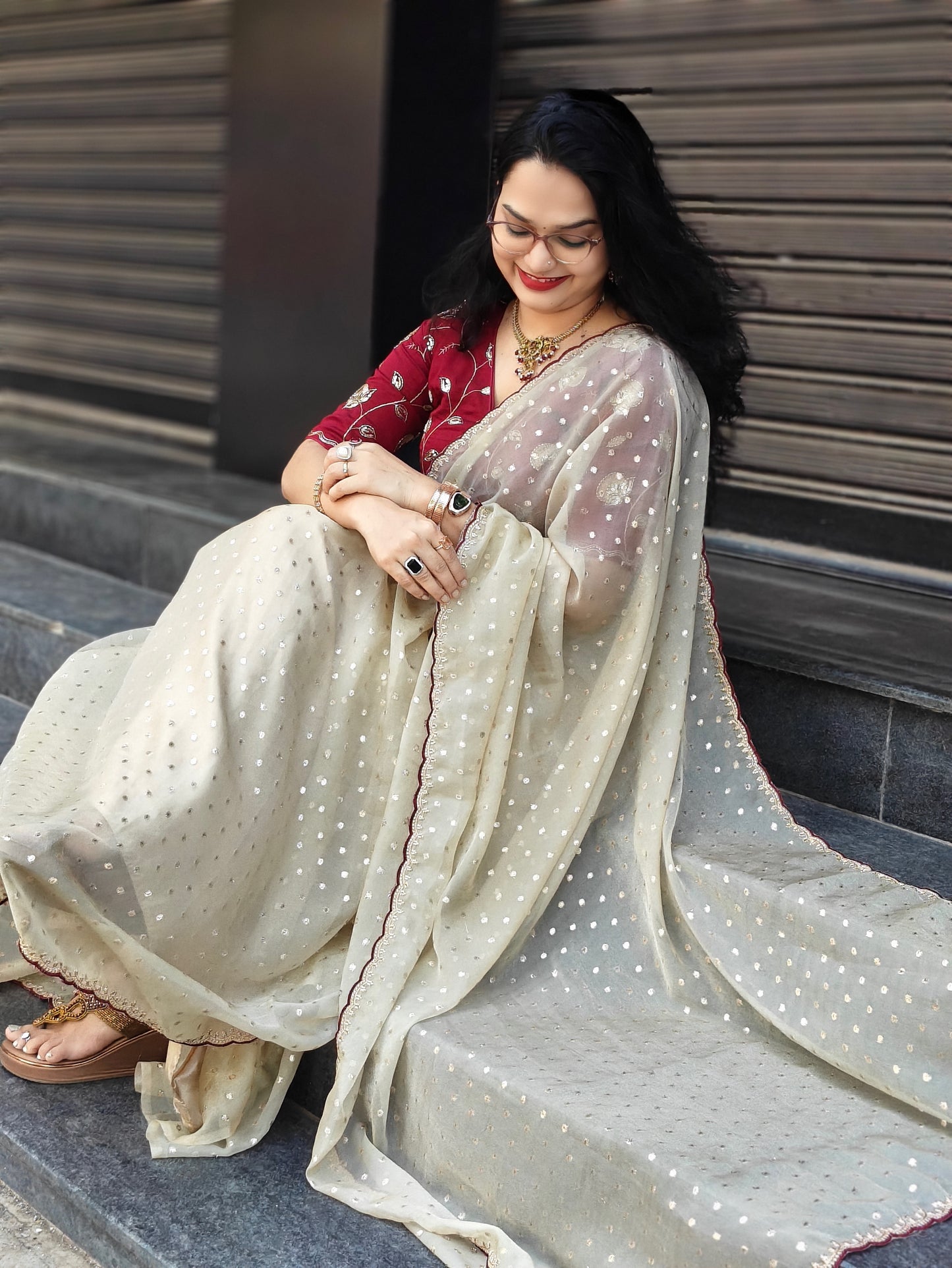 CHIKOO BUTTI SAREE AS09