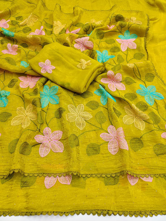 Pankhudi Crepe Designer Saree  : KY03