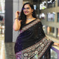 Semi Modal Silk Half Ajrakh Real Mirror : MH11