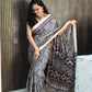 Indigo semi Modal Silk Half Ajrakh Real Mirror : MH12