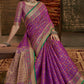Barney Purple Patola Silk Saree