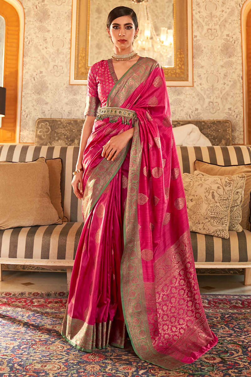 Cherry Pink Kota Silk Saree