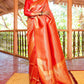 Ferrari Red Kanjivaram Silk Saree