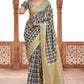 Greyish Blue Digital Printed Soft Silk Saree