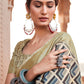Greyish Blue Digital Printed Soft Silk Saree