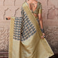 Greyish Blue Digital Printed Soft Silk Saree