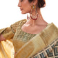 Greyish Blue Digital Printed Soft Silk Saree
