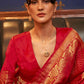 Jasper Red Zari Woven Satin Silk Saree