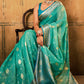 Light Turquoise Banarasi Silk Saree