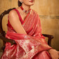 Pastel Red Banarasi Silk Saree