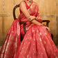 Pastel Red Banarasi Silk Saree