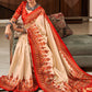 Pavlova Beige Patola Silk Saree
