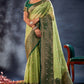 Pistachio and Green Organza Silk Saree