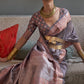 Purplish Grey Tussar Silk Saree