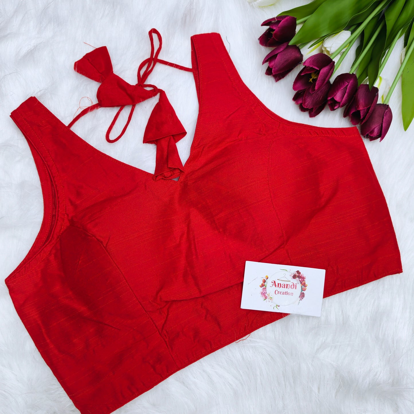 Plain Cotton v neck Blouses