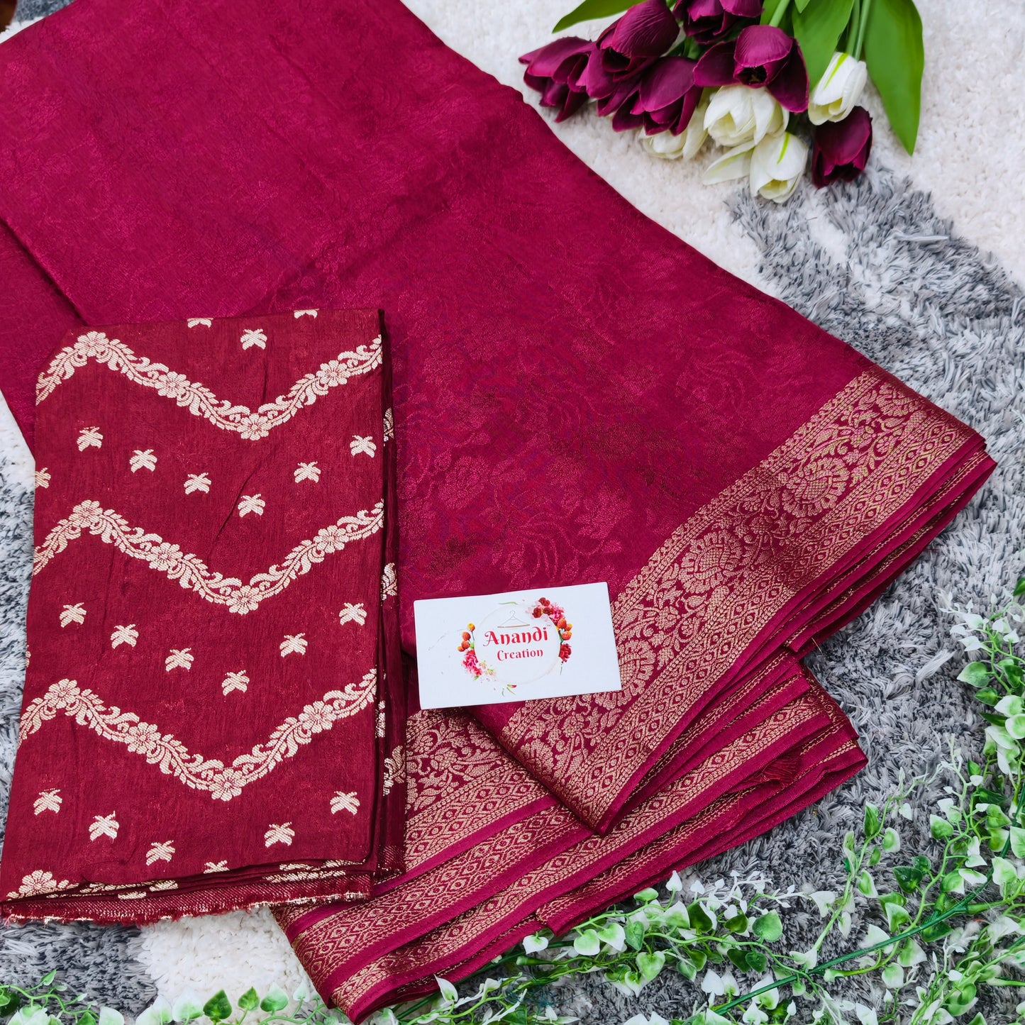 Viscous Floral Saree AS10