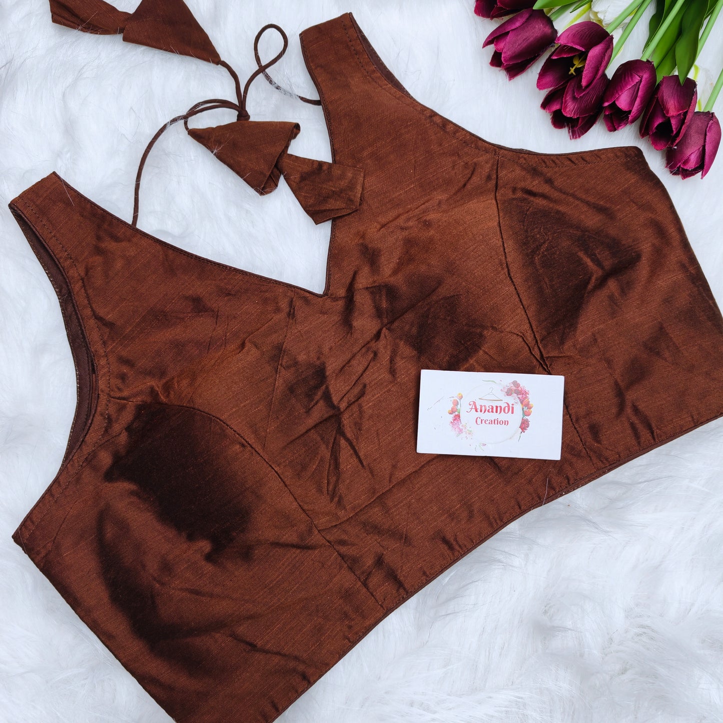 Plain Cotton v neck Blouses