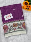 Linen Kalamkari Print saree  : VR11