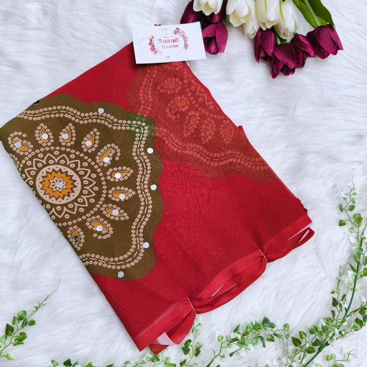 Printed Mirror Saree