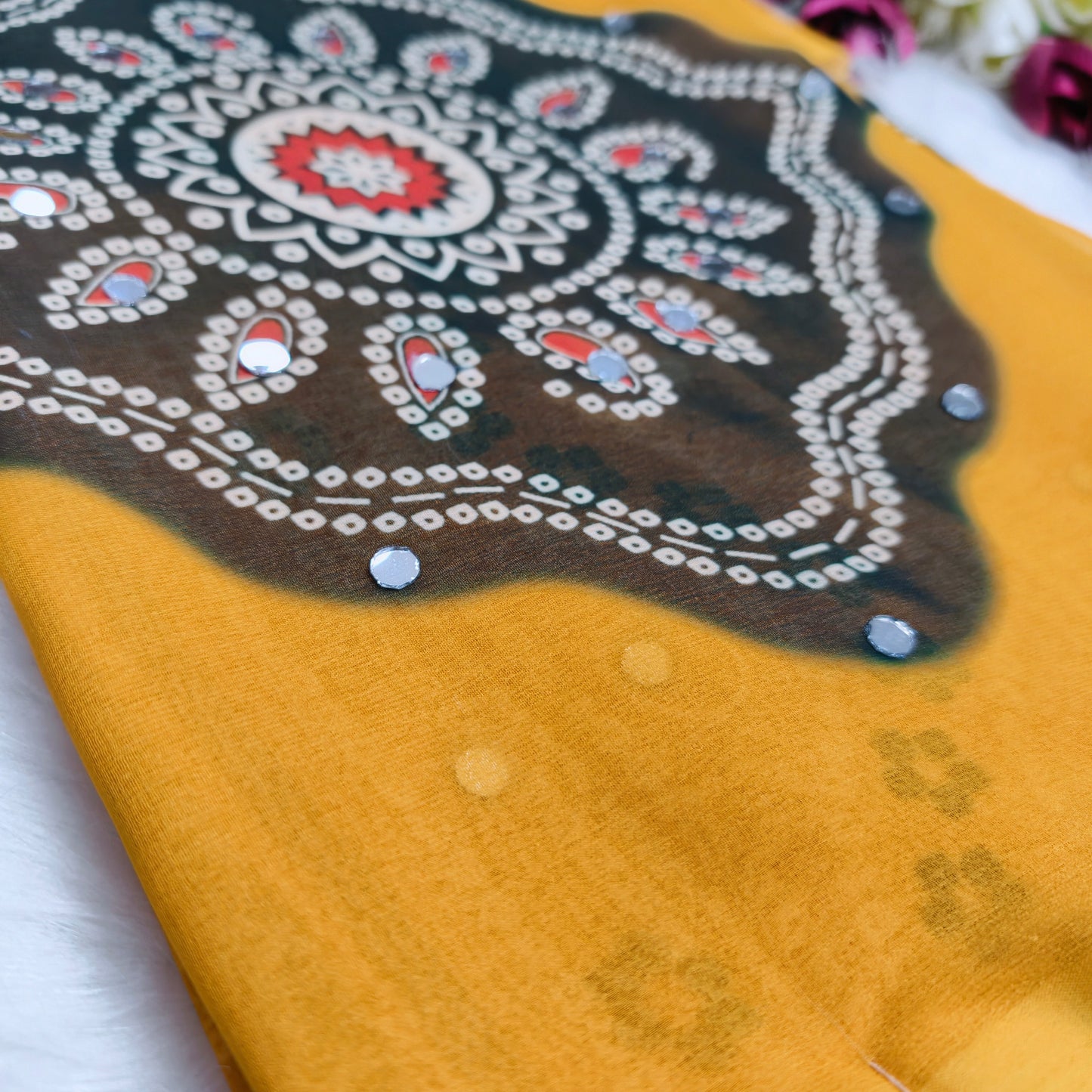 Printed Mirror Saree