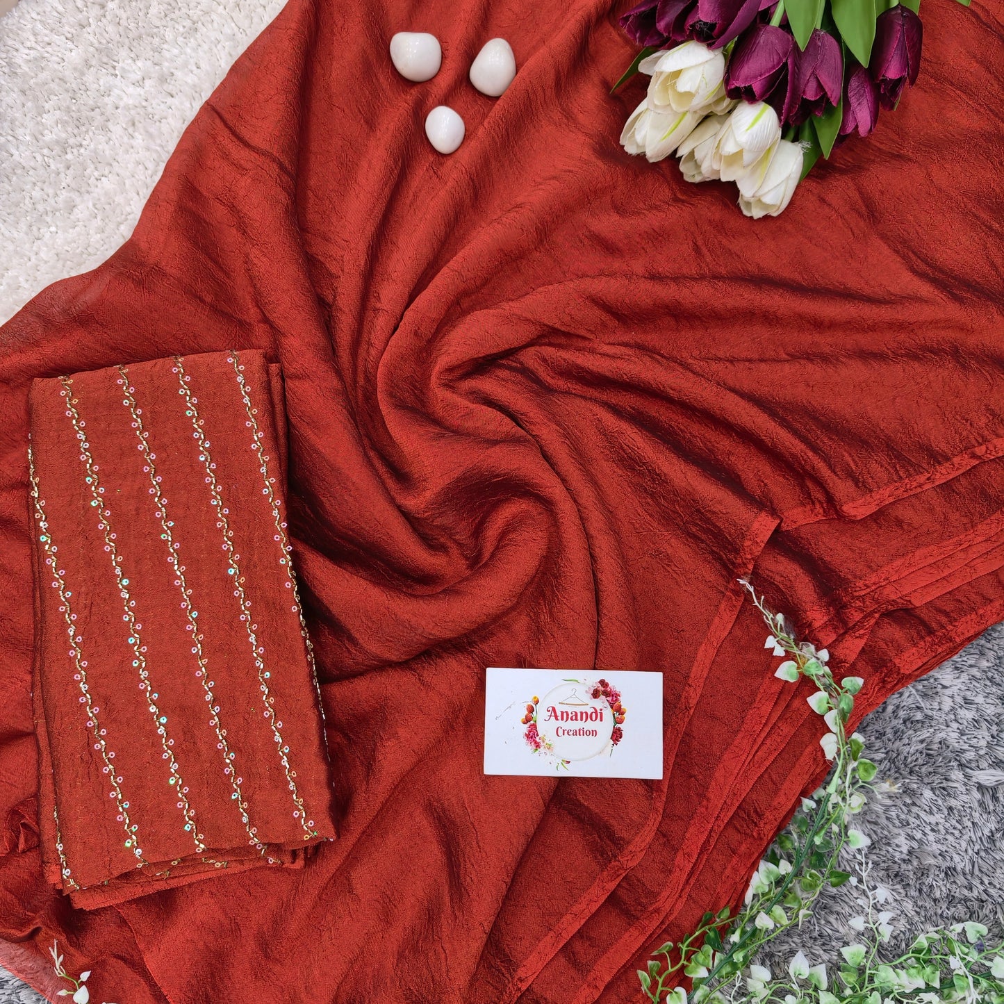 Crunchy Silk Plain saree  : VR13