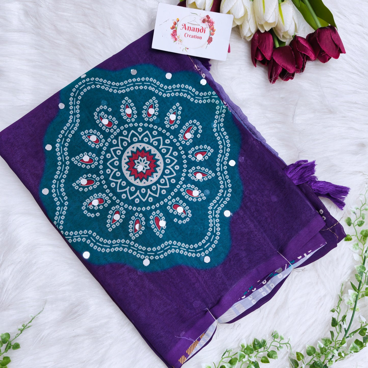 Printed Mirror Saree