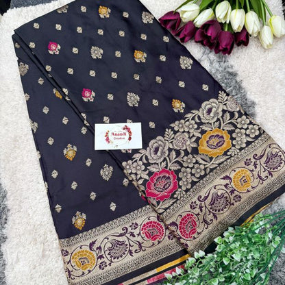 Floral Satin Saree