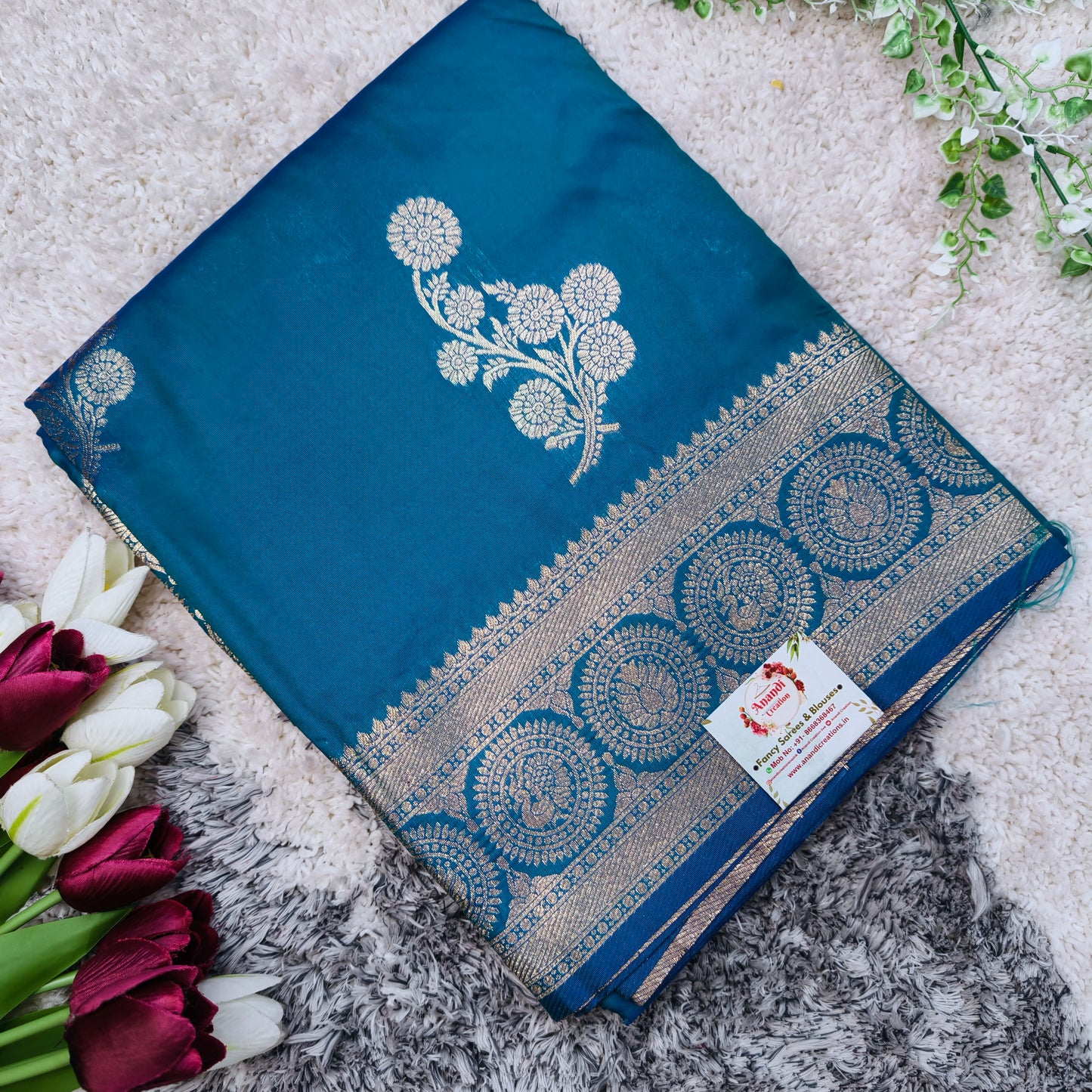 Semi Paithani flower