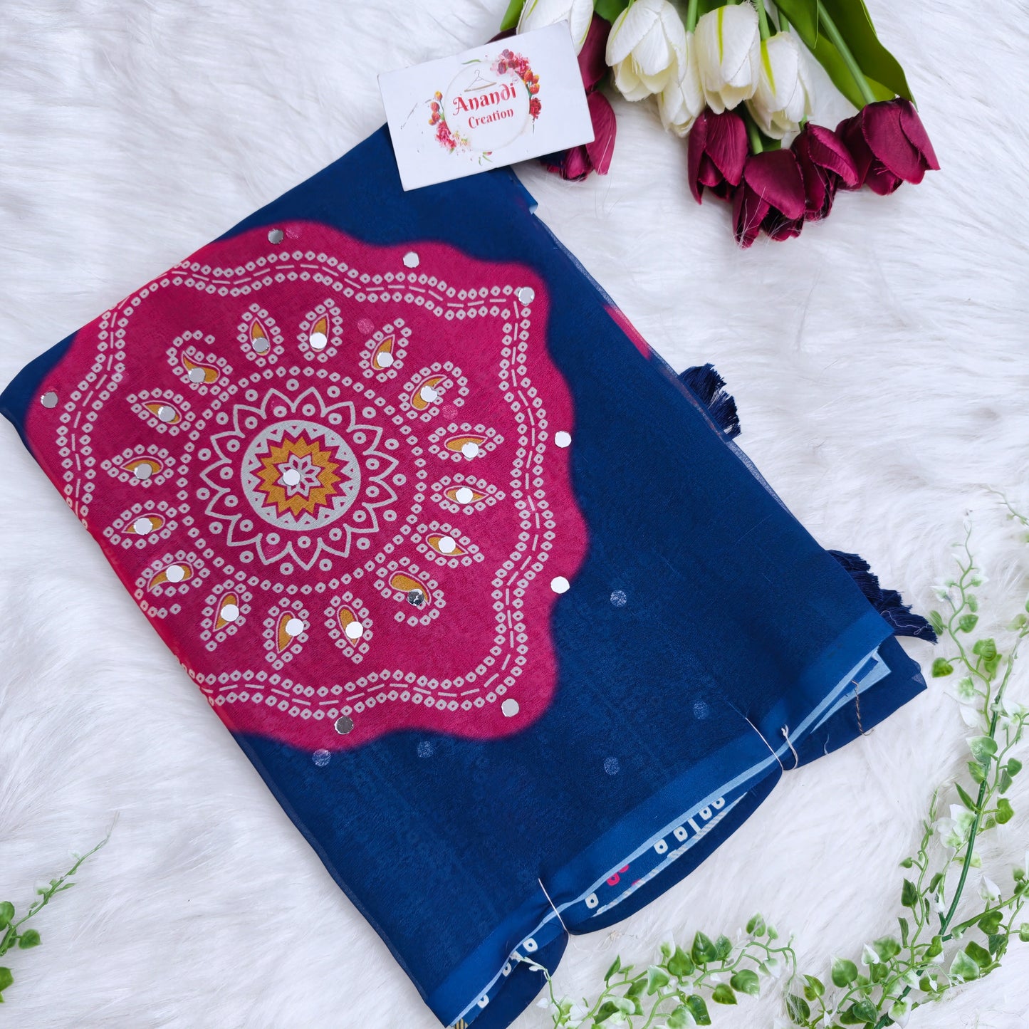 Printed Mirror Saree